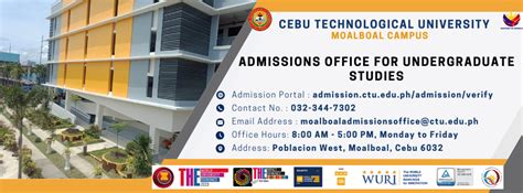 CTU Moalboal Admissions Office for Undergraduate .